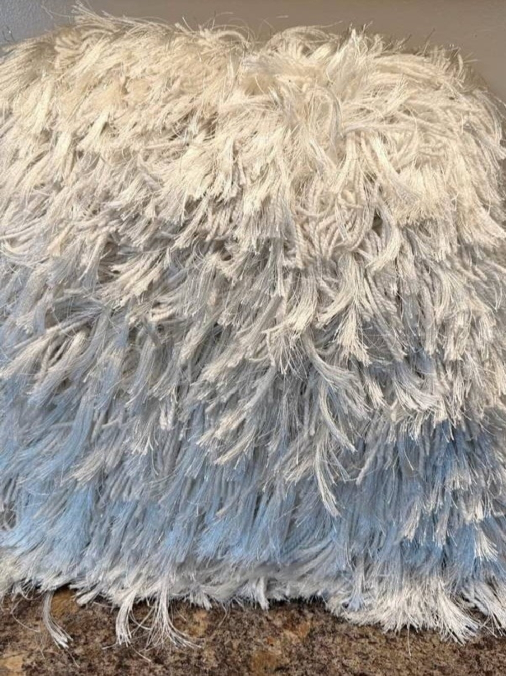 Plush Shag Decorative Throw Pillow - Cream
